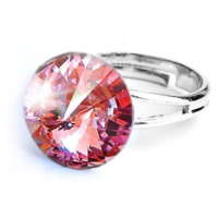 Prsten růžový Rivoli se Swarovski Elements Rose 12 mm