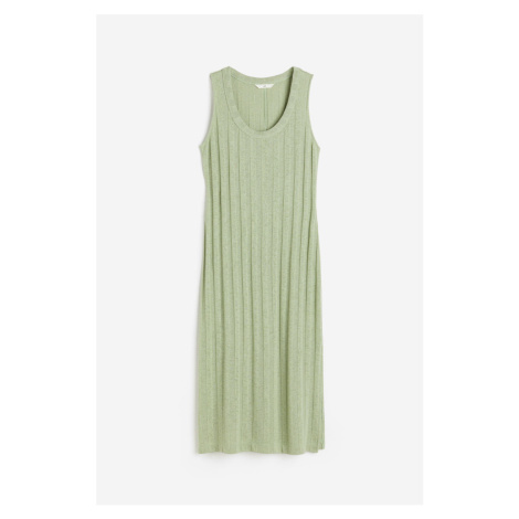 H & M - Šaty z žebrovaného úpletu - zelená H&M