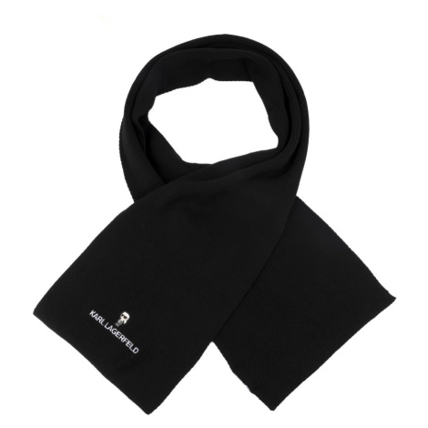 Šála karl lagerfeld k/ikonik 2.0 knit scarf černá