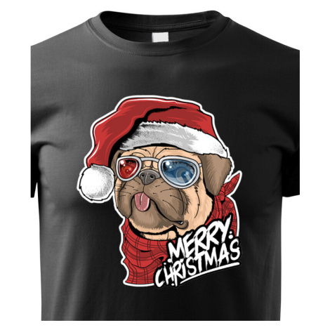 Dětské tričko s potiskem vánočního buldočku - vtipné vánoční tričko BezvaTriko
