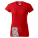 DOBRÝ TRIKO Dámské tričko s potiskem kočky Barva: Červená