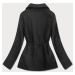 Krátký černý volný dámský kabát model 16148201 - ROSSE LINE