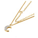 Victoria Filippi Stainless Steel Ocelový náhrdelník Anna Gold - chirurgická ocel, půlměsíc, hvěz