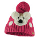 Bontis Dětská zimní čepice s háčkovaným medvídkem