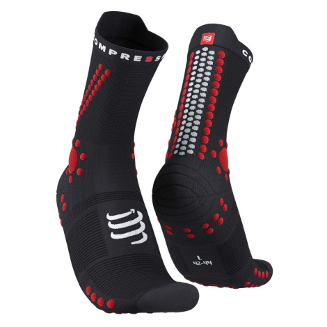 COMPRESSPORT Cyklistické ponožky klasické - PRO RACING 4.0 TRAIL - černá/červená
