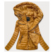 Prošívaná dámská bunda v hořčicové barvě s kapucí model 16149508 - ATURE