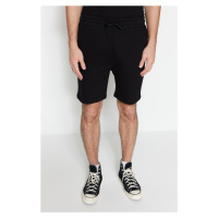 Trendyol Limited Edition Black Regular 100% Cotton Textured Shorts