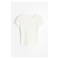 H & M - Tričko z jemného úpletu - bílá