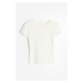 H & M - Tričko z jemného úpletu - bílá