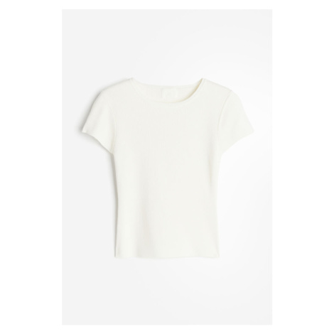 H & M - Tričko z jemného úpletu - bílá H&M