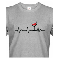Pánské tričko s vtipným motivem vína - Ekg víno