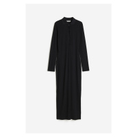 H & M - Žerzejové šaty's límcem - černá