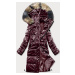 Lesklá dámská zimní bunda v lilkové barvě (M1590-20AMS)