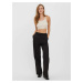 Krémový žebrovaný crop top VERO MODA Fibly