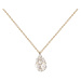 PDPAOLA Blyštivý pozlacený náhrdelník Vanilla CO01-674-U (řetízek, přívěsek)