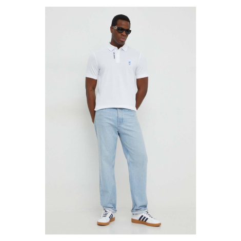 Bavlněné polo tričko Karl Lagerfeld bílá barva, s aplikací