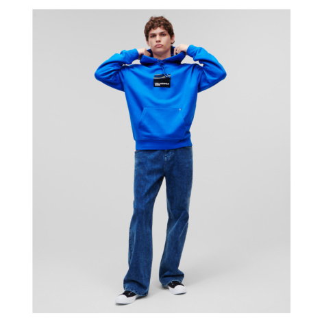 Mikina karl lagerfeld jeans klj logo hoodie modrá