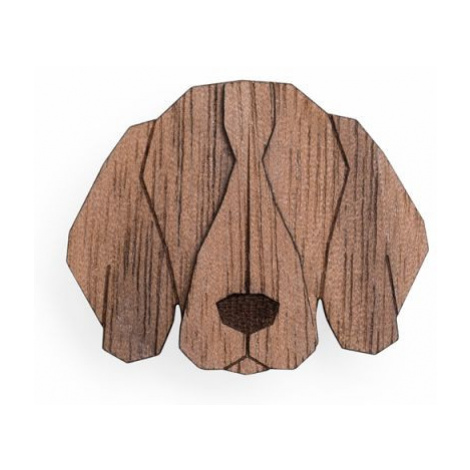 Dřevěná brož ve tvaru psa Weimaraner Brooch