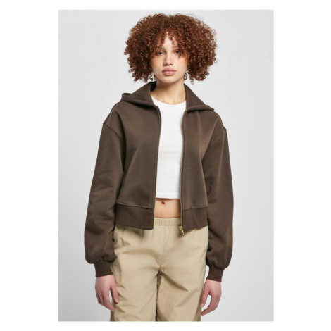 Ladies Short Oversized Zip Jacket - brown Urban Classics