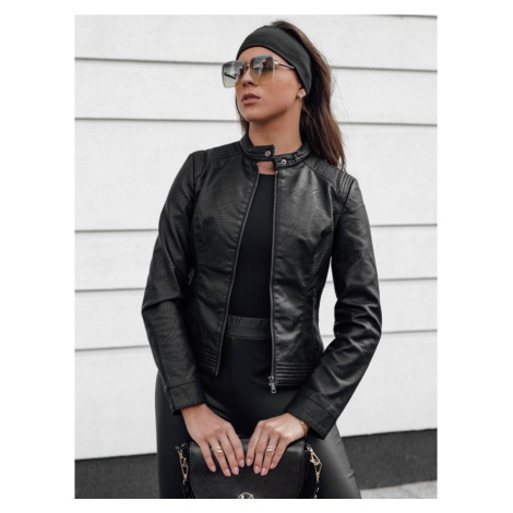 Kožená dámská bunda černé barvy DStreet
