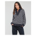 Tommy Hilfiger HAYANA STRIPE ZIP-UP SWEATER Tmavě modrá