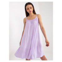 Světle fialové letní šaty volného střihu OCH BELLA
