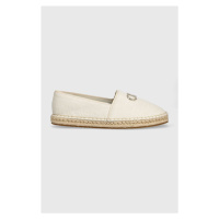 Espadrilky Calvin Klein ESPADRILLE W/HW - JQ béžová barva, HW0HW01458