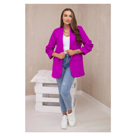 Elegantní sako s klopami fialové Kesi