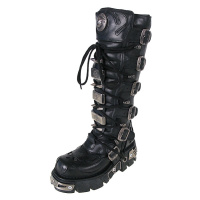 boty kožené dámské - High Vampire Boot Black - NEW ROCK - M.161-S1