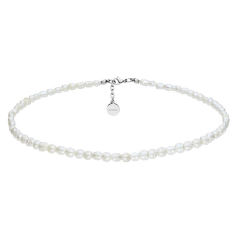 Manoki Perlový choker náhrdelník Emilie - chirurgická ocel, sladkovodní perla WA516 Stříbrná 36 
