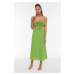 Trendyol Green Cut-Out Lace-Up Detailed Beach Dress