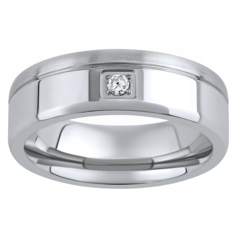 Ocelový prsten - snubní - pro ženy RC2028-Z Silvego