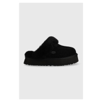 Kožené papuče UGG W Disquette černá barva, 1122550.BLK