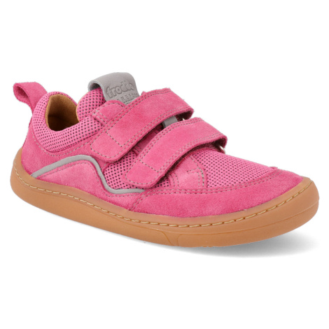 Barefoot textilní tenisky Froddo - BF D-Velcro Fuxia+ růžové