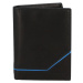 Trendová pánská kožená peněženka Gvuk, černá - modrá
