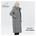Dlouhá dámská zimní bunda s odnímatelnou kapucí