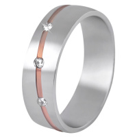 Beneto Dámský bicolor prsten z oceli SPD07 49 mm