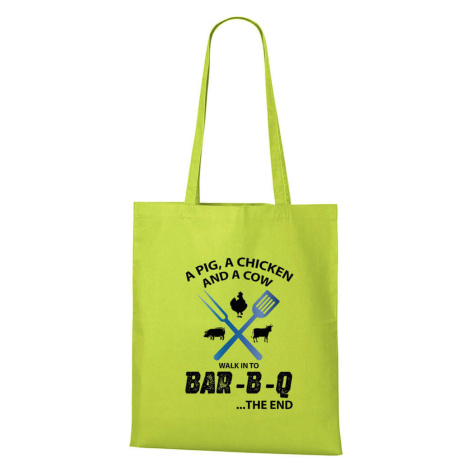 DOBRÝ TRIKO Bavlněná taška s potiskem BAR-B-Q Barva: Limetková
