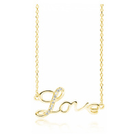 OLIVIE Stříbrný náhrdelník LOVE GOLD 4081