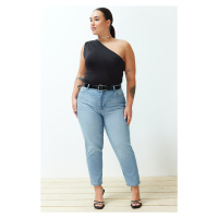 Trendyol Curve Light Blue High Waist Mom Fit Jeans