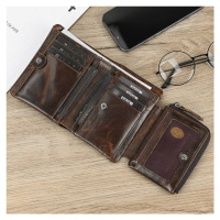 3v1 kožená peněženka luxusní v retro vintage stylu