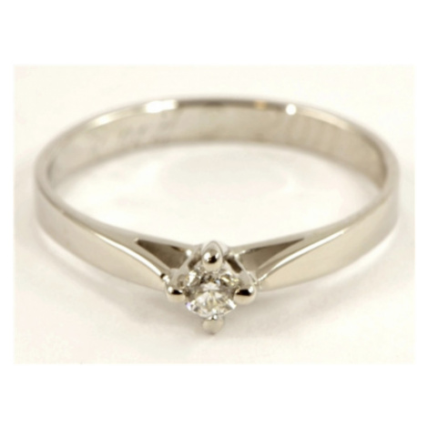 Zásnubní prsten bílé zlato s diamantem 1008 + DÁREK ZDARMA