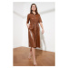 Trendyol Brown Leather Looking Dress