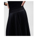 Sukně karl lagerfeld faux leather pleated skirt černá