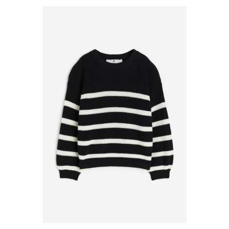 H & M - Strukturovaně pletený svetr - černá H&M