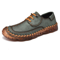 Vintage kožené boty pánské s dekorativními stehy