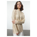 Trendyol Gold Leaf Printed Knitwear Sweater