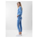 Modré dámské zkrácené slim fit džíny s potrhaným efektem Salsa Jeans
