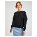 Orsay Černý dámský svetr s ozdobnými rukávy - Dámské