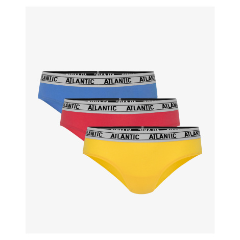 Dámské kalhotky Half Hipster ATLANTIC 3Pack - korálová, žlutá, modrá